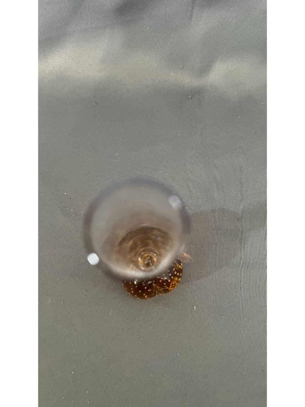 Amber Bubble Base Clear Blown Glass Bud Vase Elegant Handcrafted - Picture 5 of 5